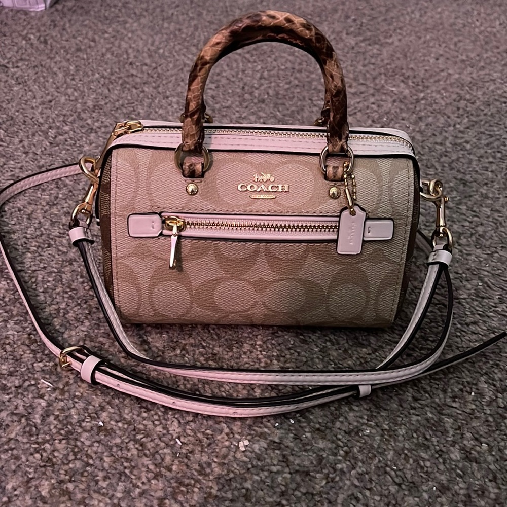 Coach mini Rowan crossbody with snakeskin print detailing